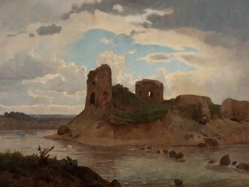 Ruinen des Schlosses Bobrowniki an der Weichsel von Wojciech Gerson