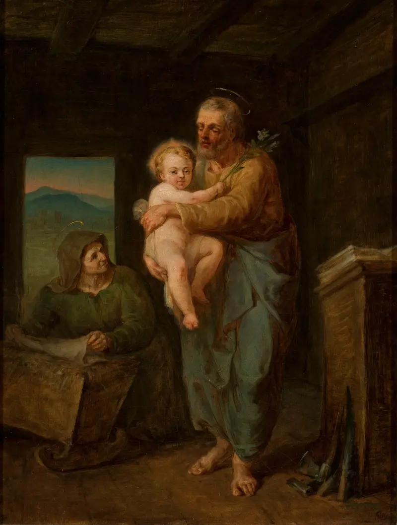 Heiliger Josef mit Jesus und der heiligen Anna von Wojciech Gerson