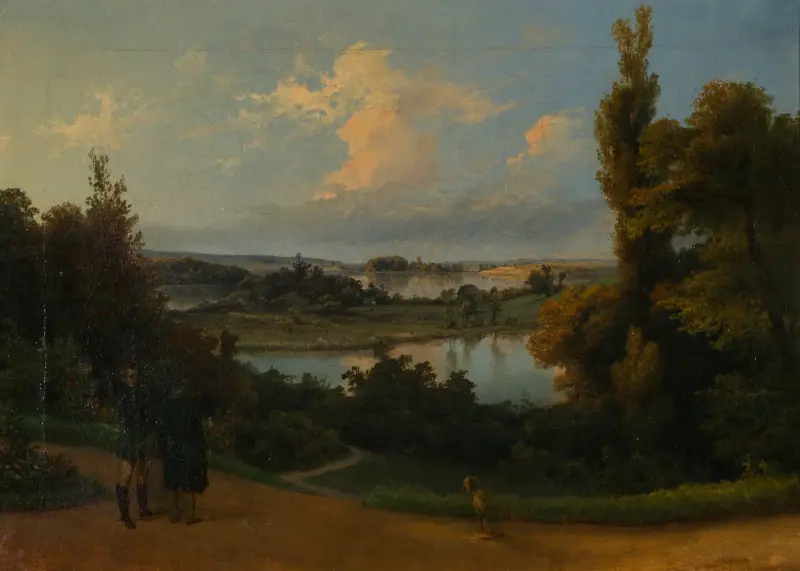 Blick über den Veisiejai-See von der Terrasse des Justinavas-Parks von Wojciech Gerson