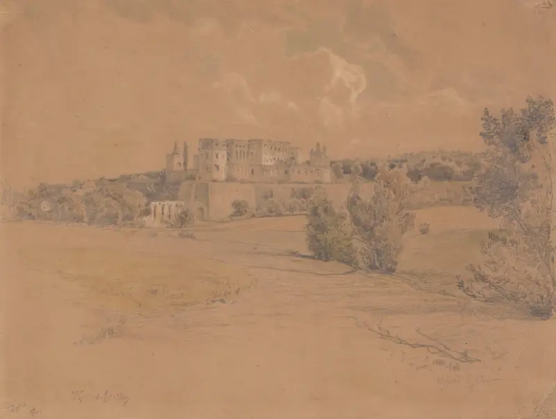 Utsikt över Ossolińskis slott i Ujazd av Wojciech Gerson