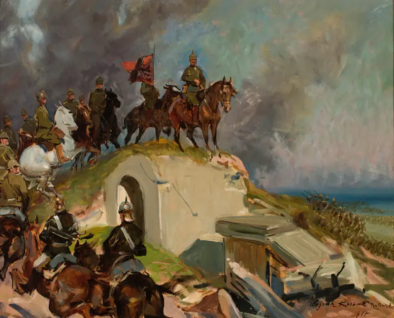 Schlachtszene aus dem Ersten Weltkrieg von Wojciech Kossak