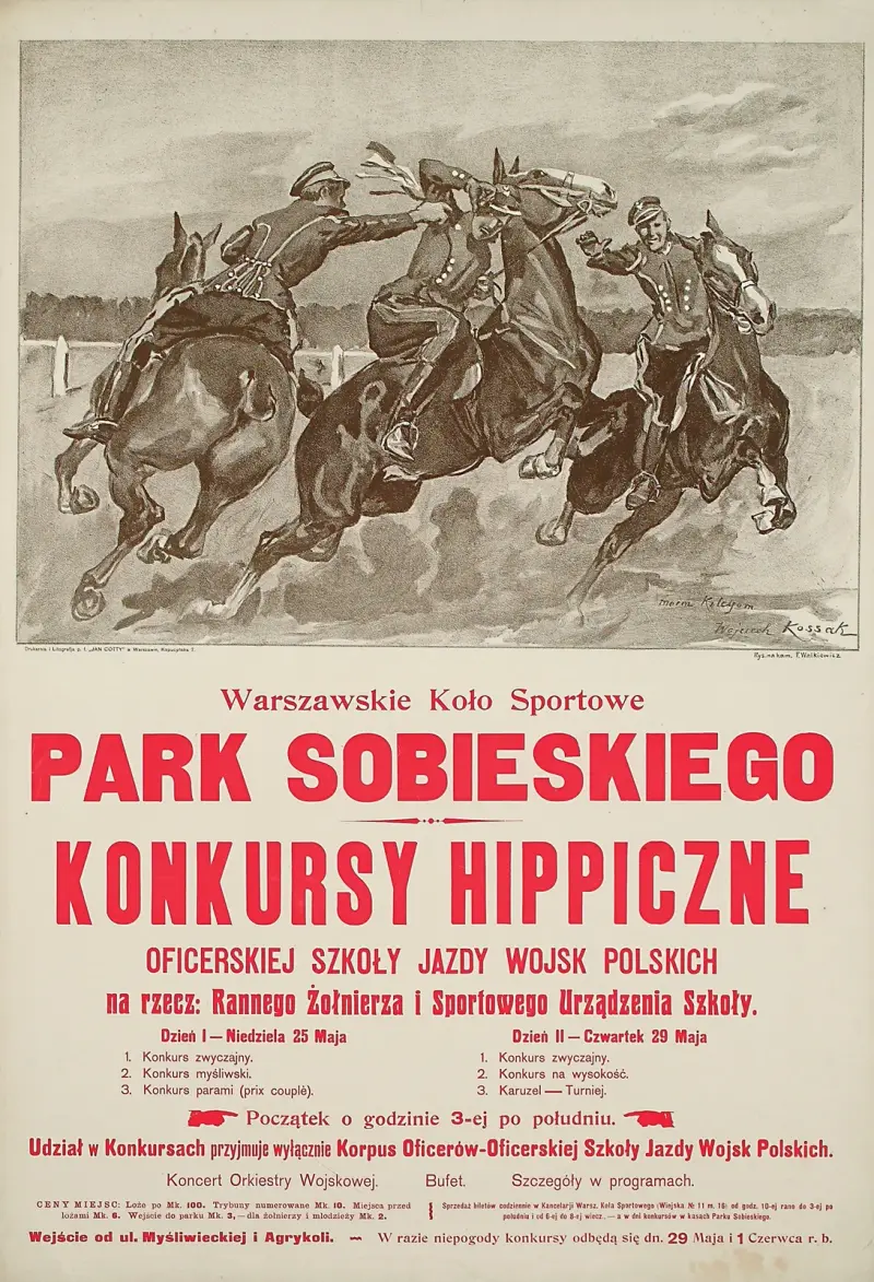 Pferdespringturniere an der Offizierskavallerieschule des polnischen Heeres von Wojciech Kossak