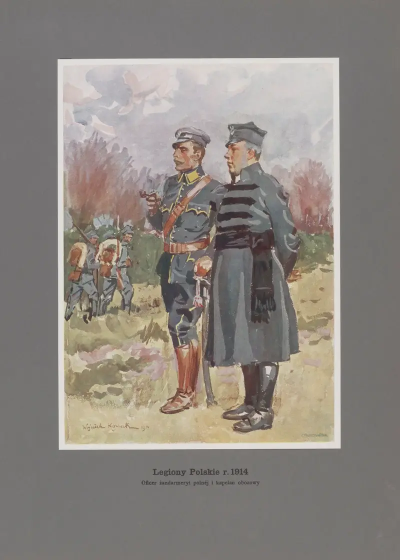 Fältgendarmeriofficer och fältpräst av Wojciech Kossak