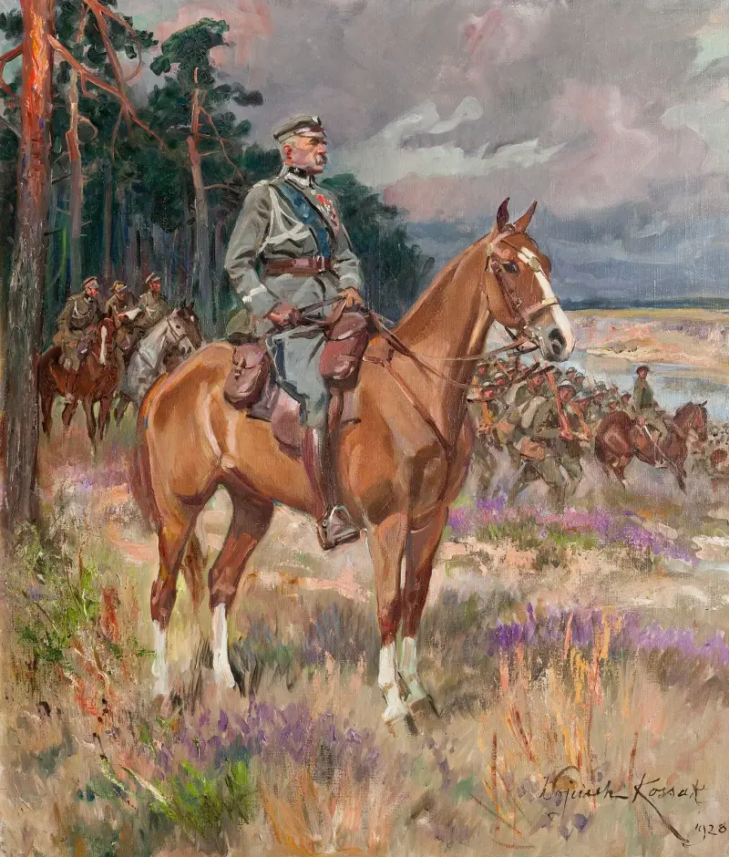 Piłsudski on Kasztanka av Wojciech Kossak