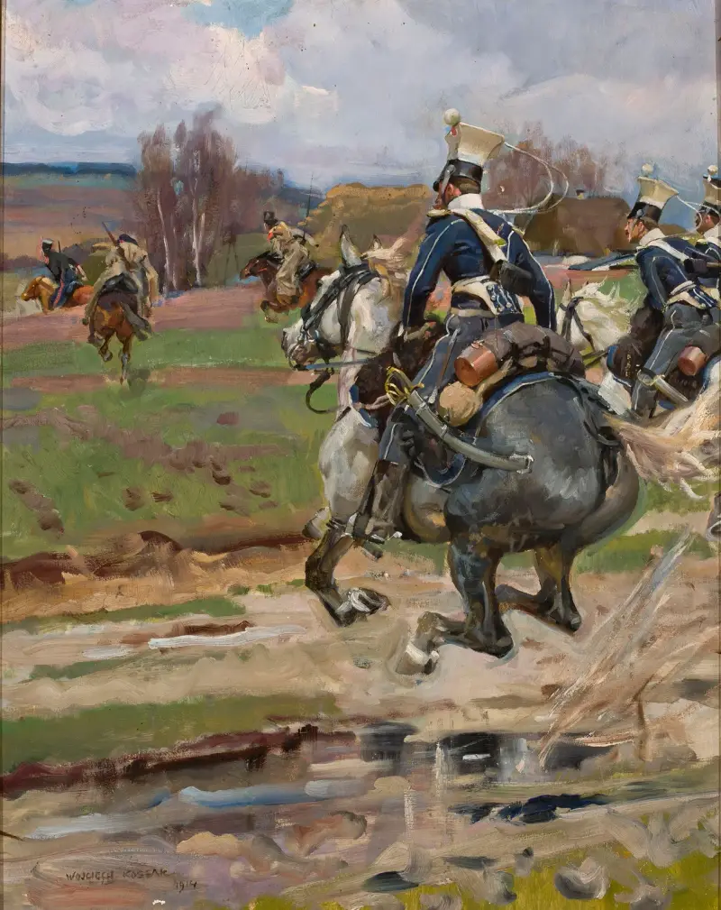 Trupp av uhlaner av Wojciech Kossak