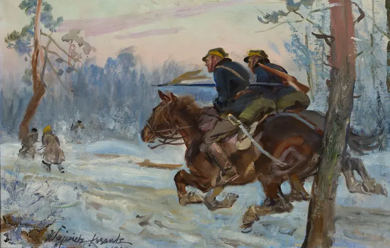 Ulaner anfaller av Wojciech Kossak