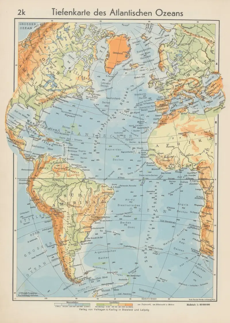 Tiefenkarte des Atlantischen Ozeans von Wolfgang Preuss
