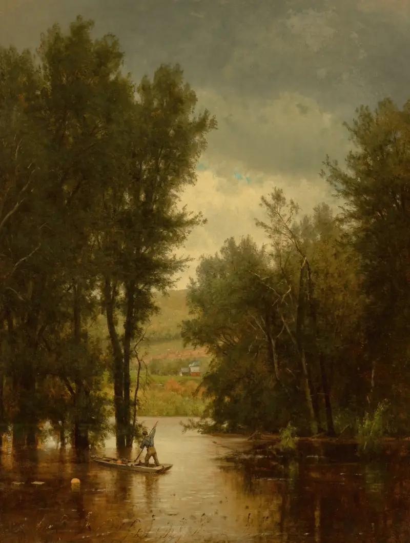 Flood on the Delaware av Worthington Whittredge