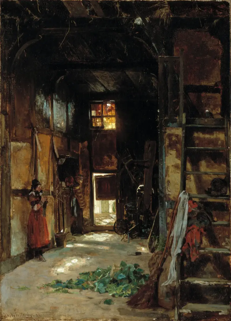 Interior Of A Westphalian Cottage av Worthington Whittredge