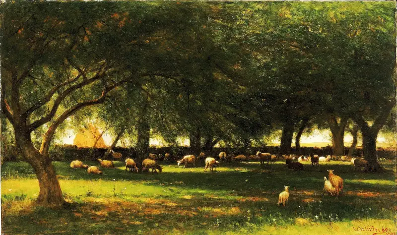 Noon In The Orchard av Worthington Whittredge