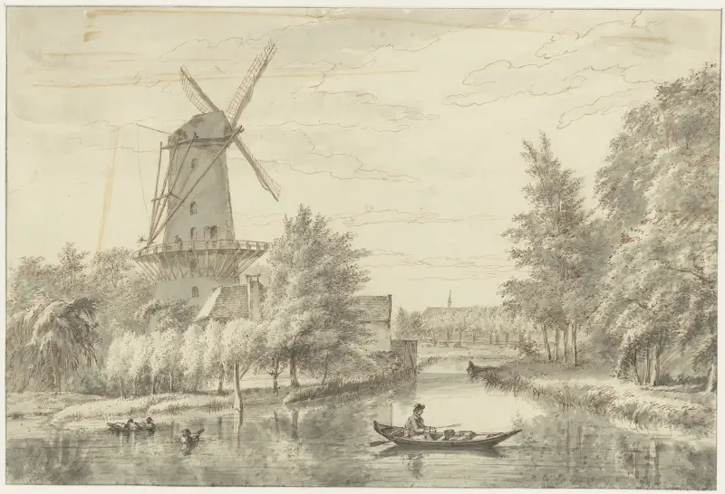 Kloppersingel met molen av Wybrand Hendriks