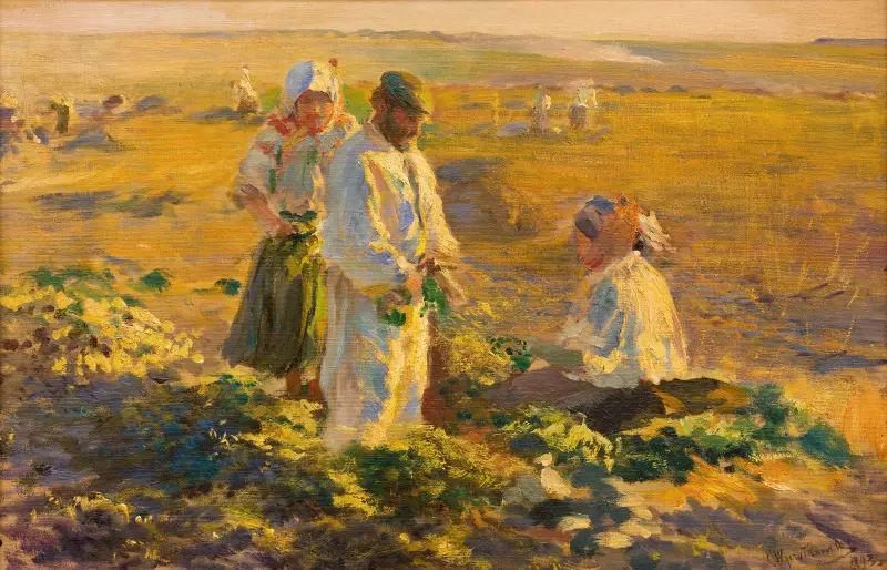 Vykopávání řepy, Leon Wyczółkowski