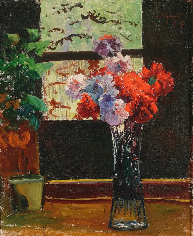 Kwiaty w wazonie, Leon Wyczółkowski