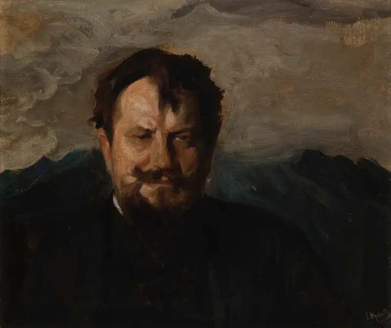 Portrait of Jan Kasprowicz av Leon Wyczółkowski