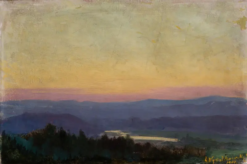 The Vistula near Tyniec at Sunset av Leon Wyczółkowski