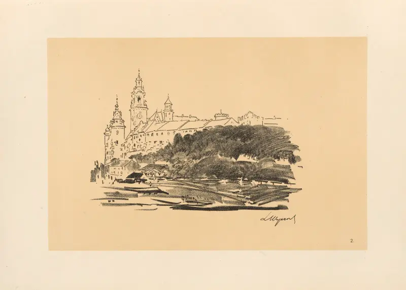 The Wawel Castle seen from the Zwierzyniec District av Leon Wyczółkowski