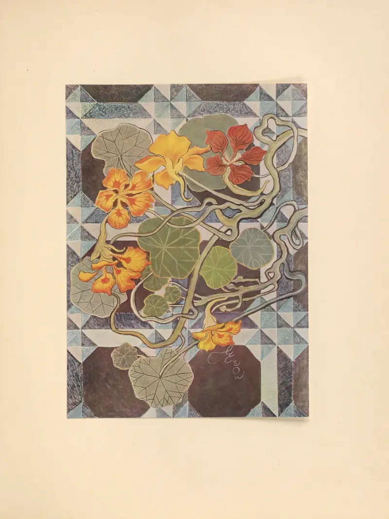 Nasturcje, projekt do polichromji av Stanisław Wyspiański