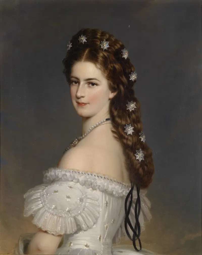 Kaiserin Elisabeth mit Diamentsternen (Werkstattwiederholung) av Franz Xaver Winterhalter