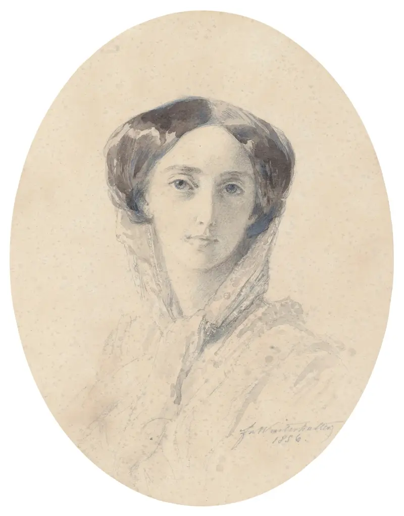 Portrait Of Grand Duchess Olga Nikolaevna, Later Queen Consort Of Württemberg av Franz Xaver Winterhalter