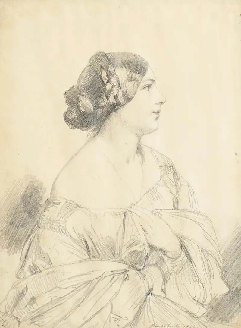 Porträtt av Louise Hay, blivande baronessa Gudin av Franz Xaver Winterhalter