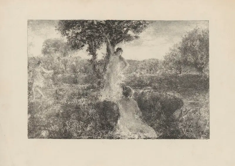 Deux nymphes au bord d’un étang. av Ker-Xavier Roussel