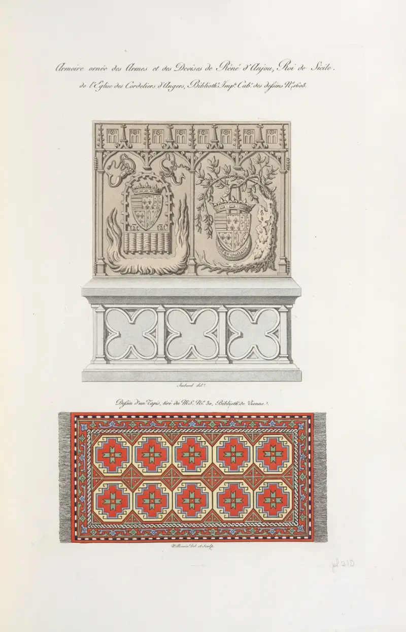 Armoire ornée des armes et des devises de Réné d’Anjou, roi de Sicile av Nicolas Xavier Willemin
