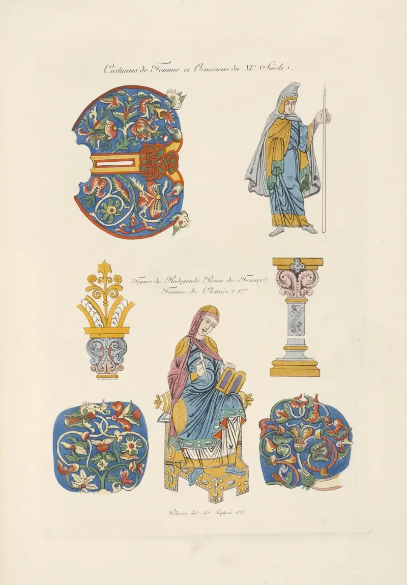 Costumes de femme et ornemens du XIe. siècle. von Nicolas Xavier Willemin