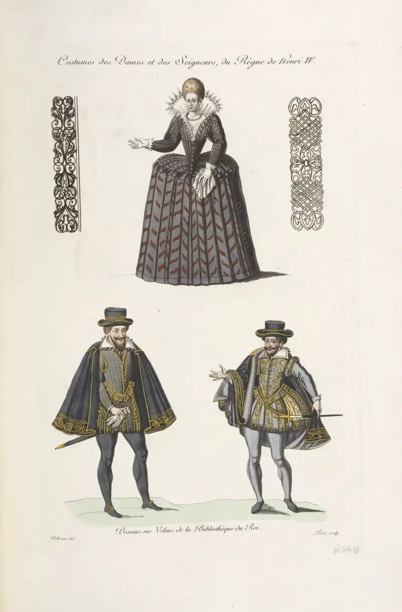 Costumes des dames et des seigneurs, du règne de Henri IV. av Nicolas Xavier Willemin