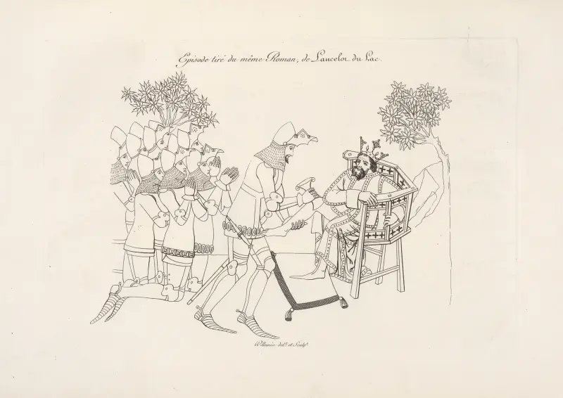 Scen ur Lancelot du lac av Nicolas Xavier Willemin