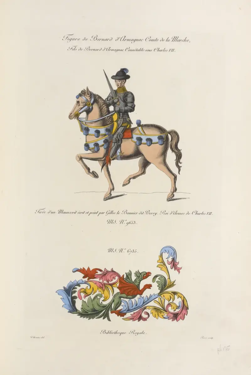 Figur von Bernard d’Armagnac, Graf von La Marche, Sohn von Bernard d’Armagnac, Connétable unter Karl VII. von Nicolas Xavier Willemin