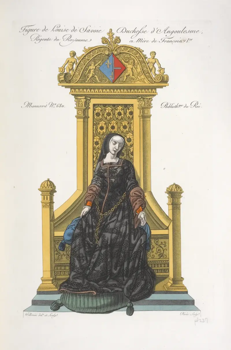 Porträt der Louise von Savoyen, Herzogin von Angoulême, Regentin des Königreichs und Mutter von Franz I. von Nicolas Xavier Willemin