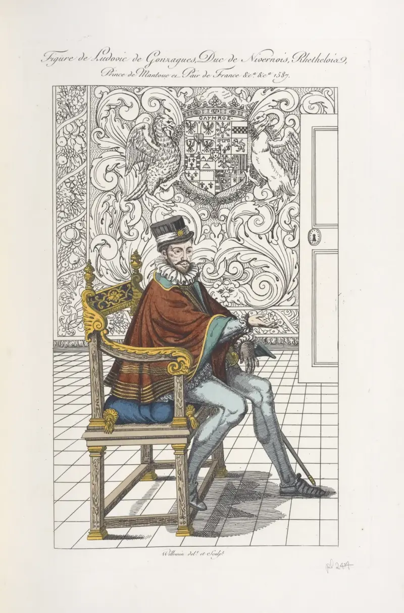 Figure de Ludovic de Gonzagues, duc de Nivernois, Rhethelois, prince de Mantoue et pair de France &ca. 1587. av Nicolas Xavier Willemin