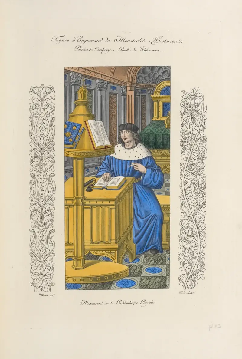 Figure d’Enguerand de Monstrelet historien, prévôst de Cambray et bailli de Walincours. av Nicolas Xavier Willemin