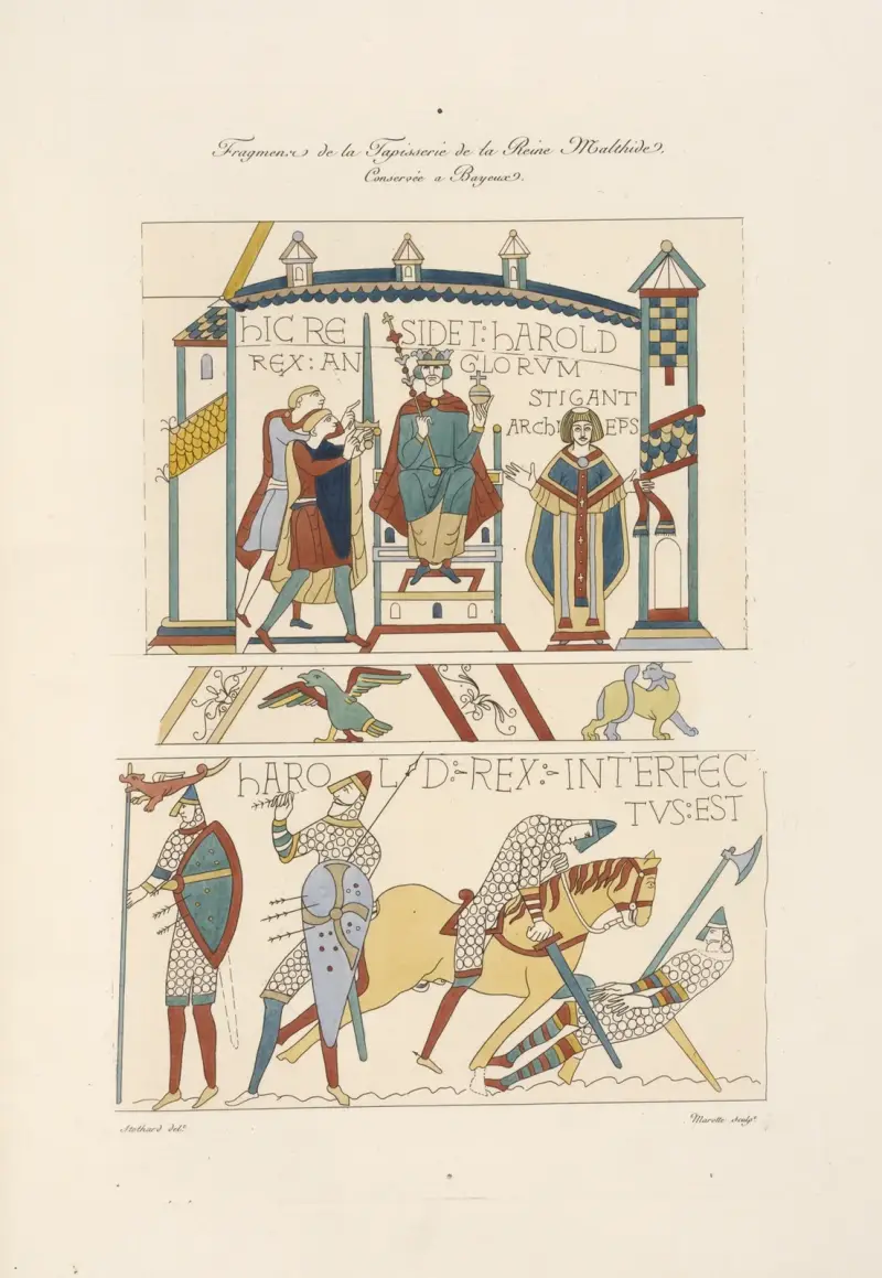 Fragment av drottning Mathildes tapet av Nicolas Xavier Willemin