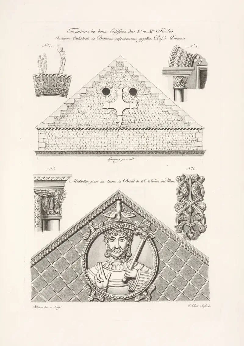 Frontons de deux edifices des Xe. et XIe. siècles av Nicolas Xavier Willemin