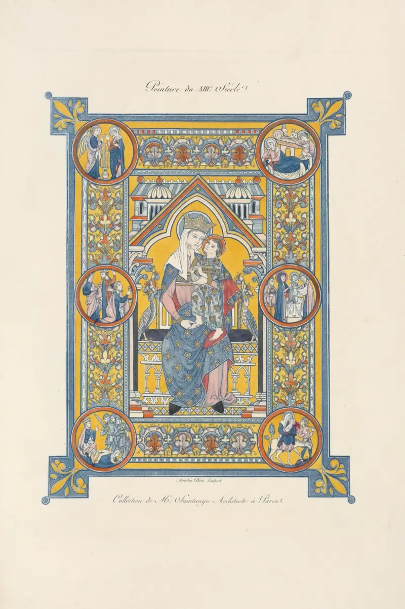Peinture du XIIIe. siècle. [Illumination of blessed virgin and child.] av Nicolas Xavier Willemin