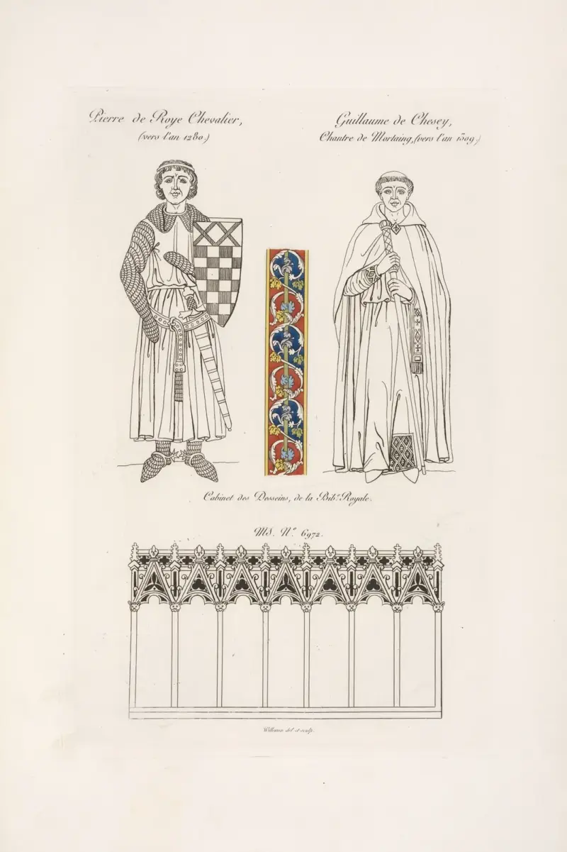 Pierre de Roye, rytíř (kolem roku 1280); Guillaume de Chesey, zpěvák z Mortaingu (kolem roku 1509), Nicolas Xavier Willemin