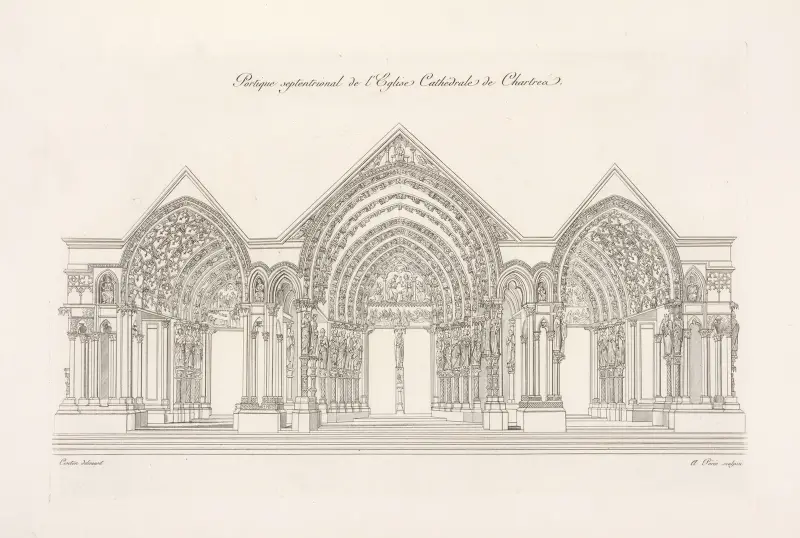 Norra portalen i katedralen i Chartres av Nicolas Xavier Willemin