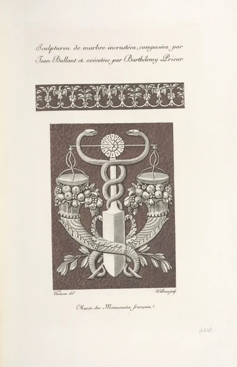 Eingelegte Marmorskulpturen, komponiert von Jean Bullant und ausgeführt von Barthélemy Prieur von Nicolas Xavier Willemin