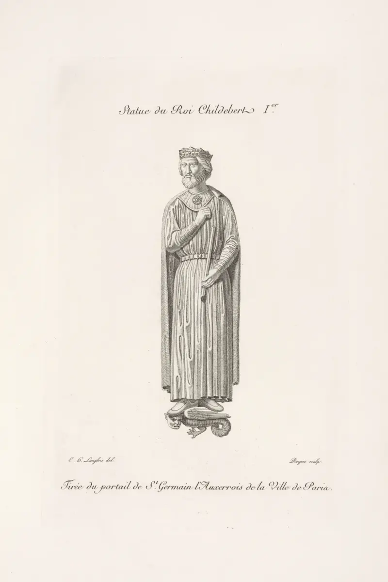 Staty av kung Childebert I av Nicolas Xavier Willemin