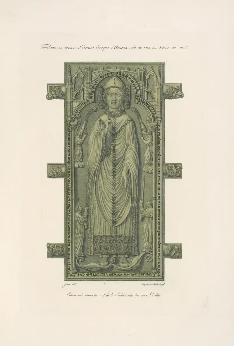 Bronsgravvård över Evrard, biskop av Amiens, vald 1212 och avliden 1223 av Nicolas Xavier Willemin