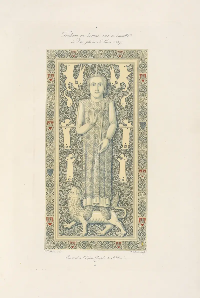 Förgylld och emaljerad bronsgrav för Jean, son till Ludvig den helige (1247) av Nicolas Xavier Willemin