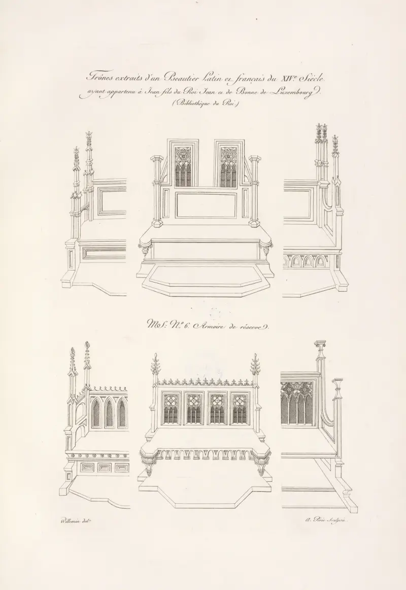 Trônes extraits d’un pseautier [sic] latin et français du XIVe. siècle. […] von Nicolas Xavier Willemin