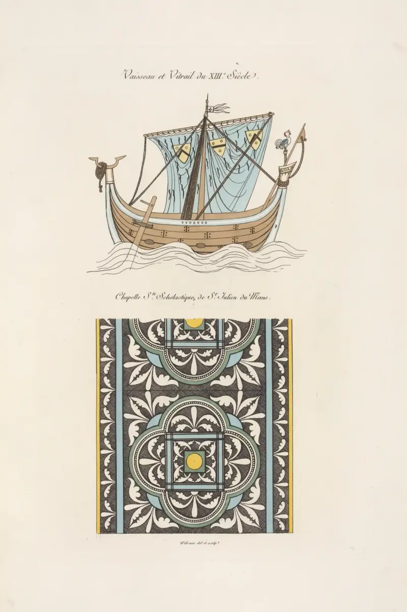 Schiff und Glasfenster aus dem 13. Jahrhundert von Nicolas Xavier Willemin