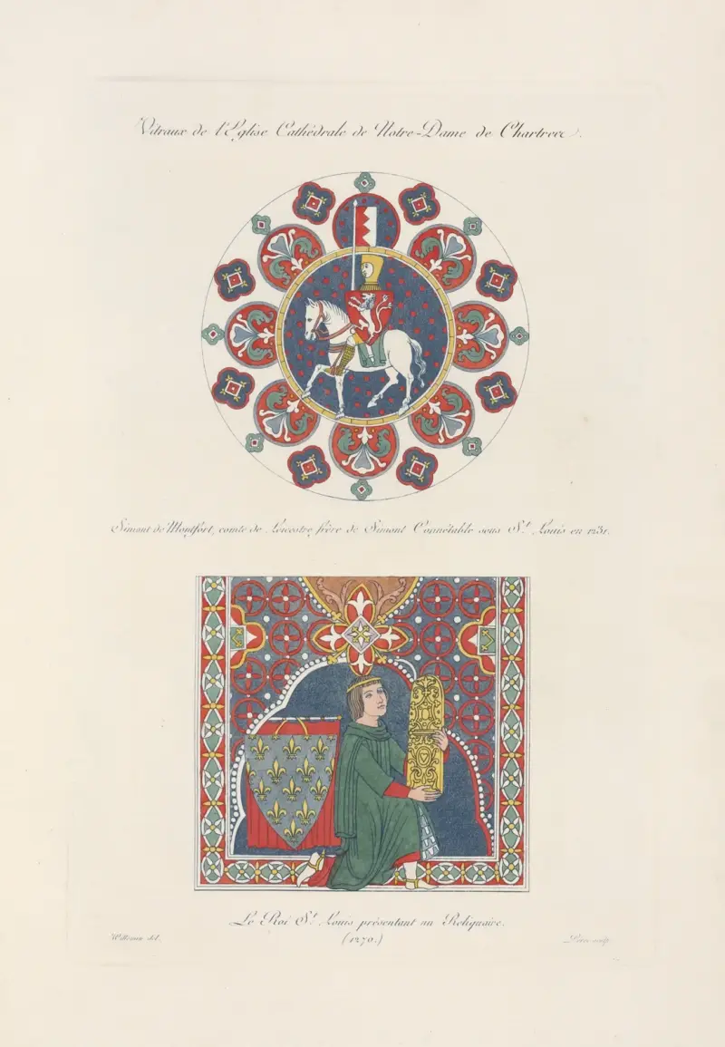 Glasmålningar i katedralen Notre-Dame de Chartres av Nicolas Xavier Willemin