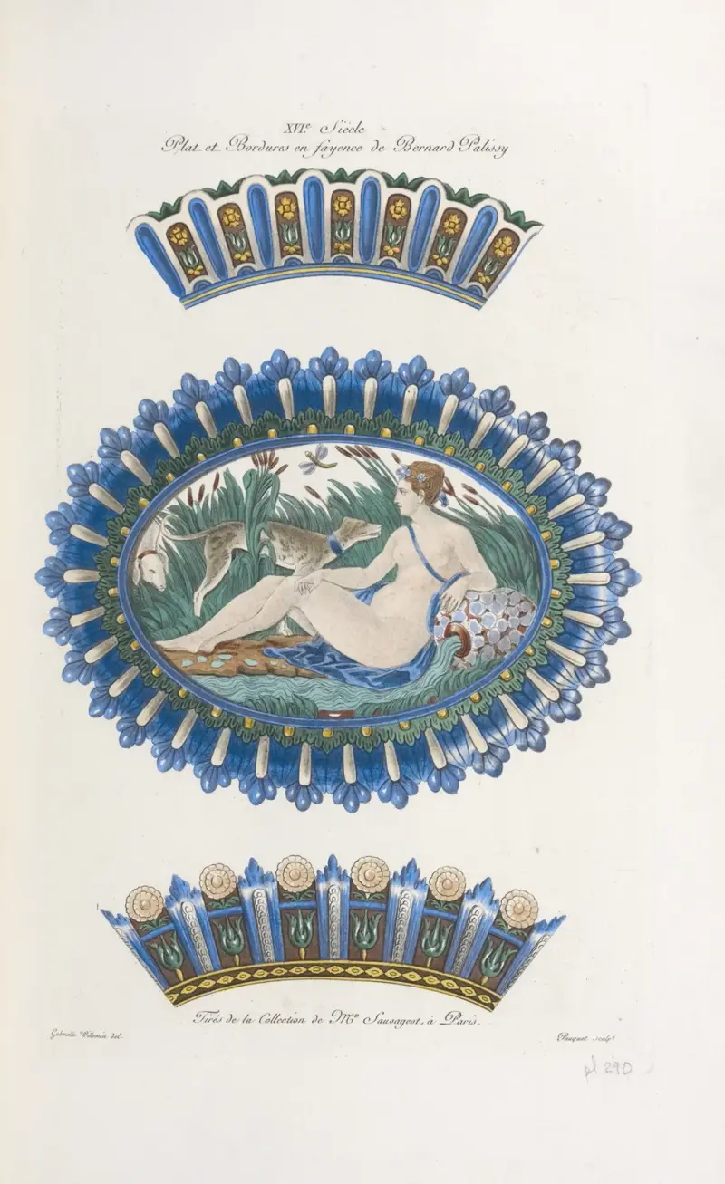 1600-talsfat och bårder i fajans av Bernard Palissy av Nicolas Xavier Willemin