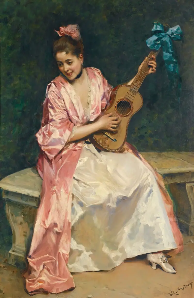 Aline mit Gitarre von Raimundo de Madrazo y Garreta