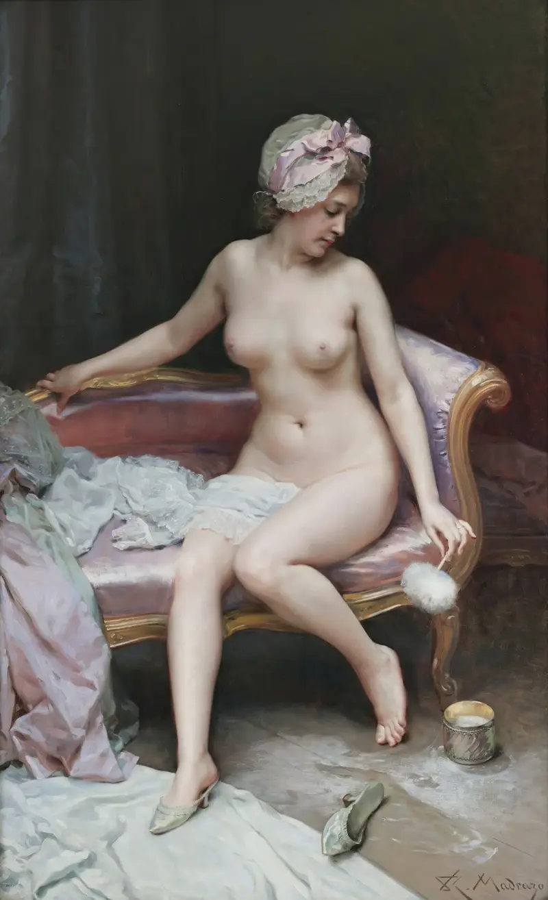 Después del baño (desnudo de mujer) av Raimundo de Madrazo y Garreta