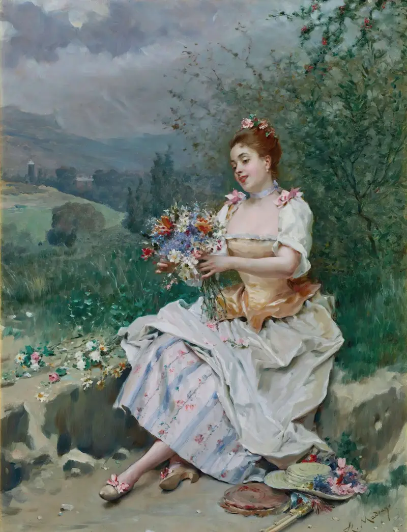 El bouquet de flores av Raimundo de Madrazo y Garreta