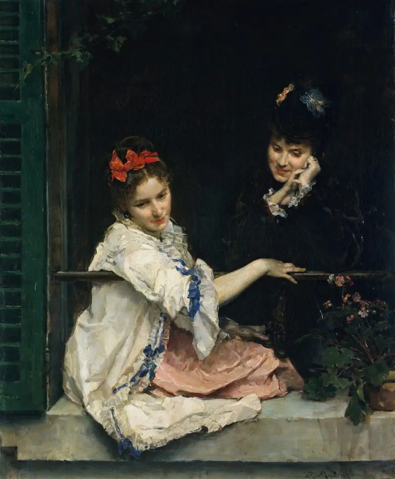 Flickor vid ett fönster av Raimundo de Madrazo y Garreta